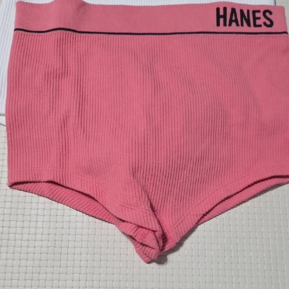 3 NWT Hanes Women's Ribbed Boxer Briefs in Pink, White, and Purple Small - Picture 2 of 7